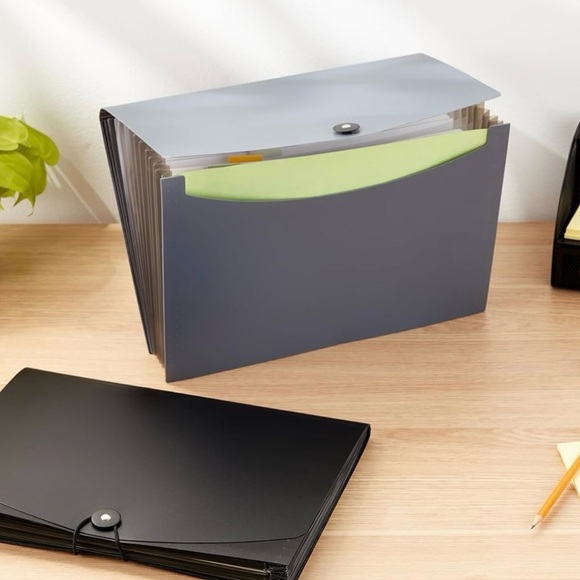 Amazon Basics Expanding Organizer File Folder, Letter Size Black & Gray NWT - Picture 8 of 8